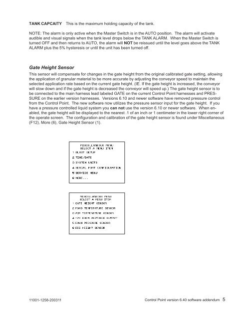 Control Point® Addendum - DICKEY-john Corporation