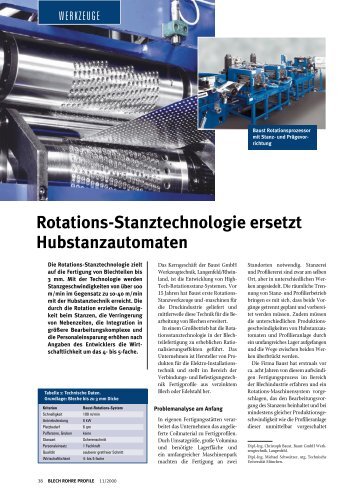 Rotations-Stanztechnologie ersetzt Hubstanzautomaten - Baust ...