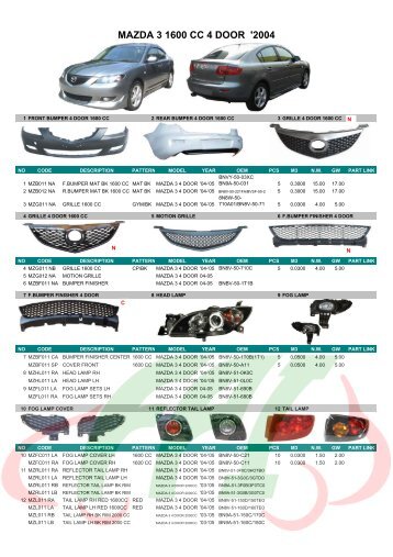 MAZDA 3 1600 CC 4 DOOR '2004 - Download