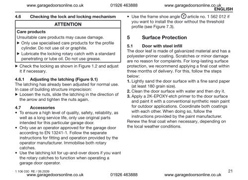 Hormann N80 Installation Instructions PDF - Garage Doors