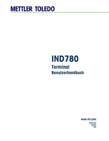 IND780 Terminal Benutzerhandbuch - Mettler Toledo