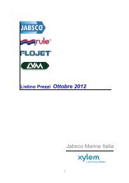 Listino Prezzi Ottobre 2012 - Jabsco Marine Italia