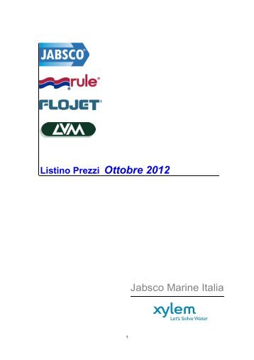 Listino Prezzi Ottobre 2012 - Jabsco Marine Italia