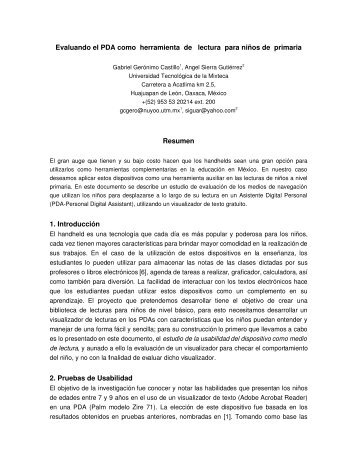 Evaluando el PDA como herramienta de lectura para niños de ...