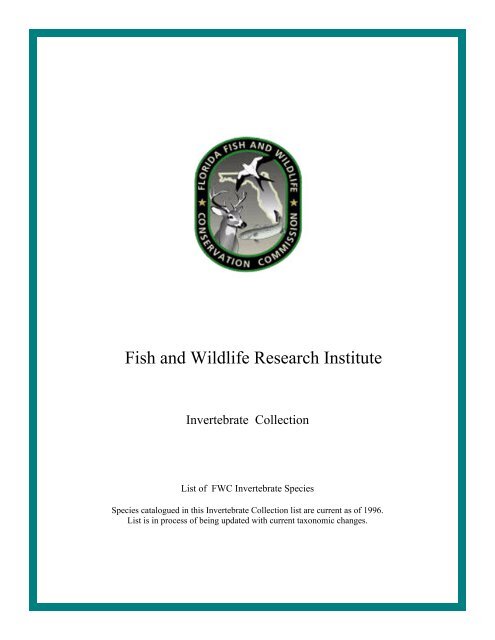 FWC FWRI Invertebrate Collection - Florida Fish and Wildlife ...