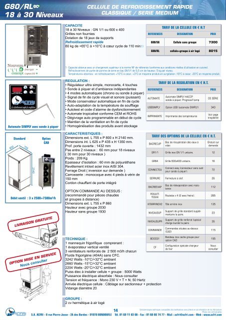 Acfri refroidissement et surgelation - LMI Maintenance