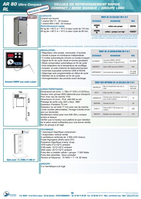 Acfri refroidissement et surgelation - LMI Maintenance