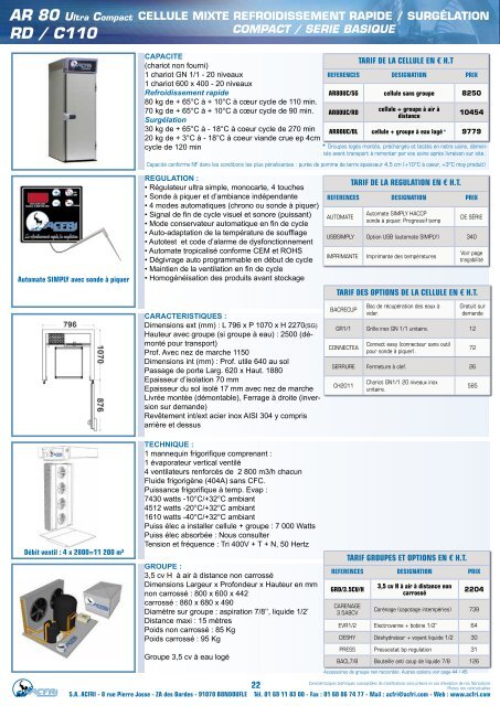 Acfri refroidissement et surgelation - LMI Maintenance