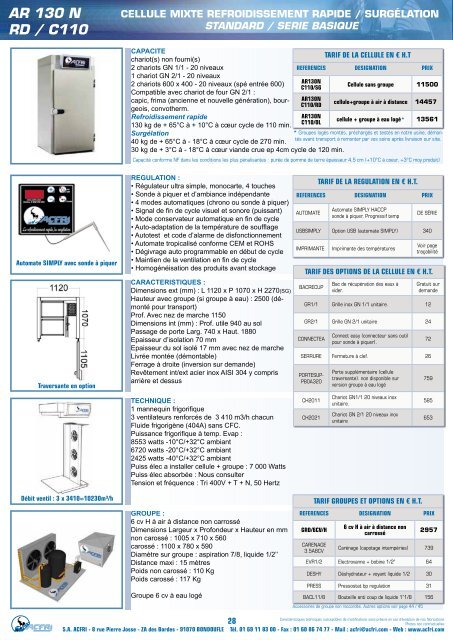 Acfri refroidissement et surgelation - LMI Maintenance