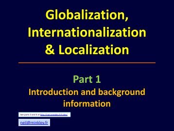 Globalization, Internationalization & Localization - Neil Minkley