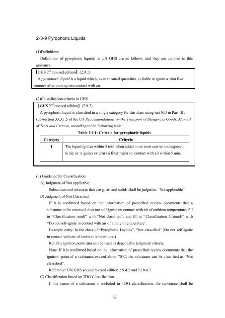 GHS Classification Guidance for the Japanese Government