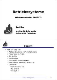 Betriebssysteme - Universität Paderborn