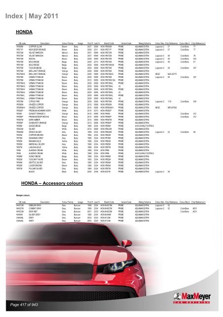 Car & Motorcycle Index Book – For Compliant Paint Lines