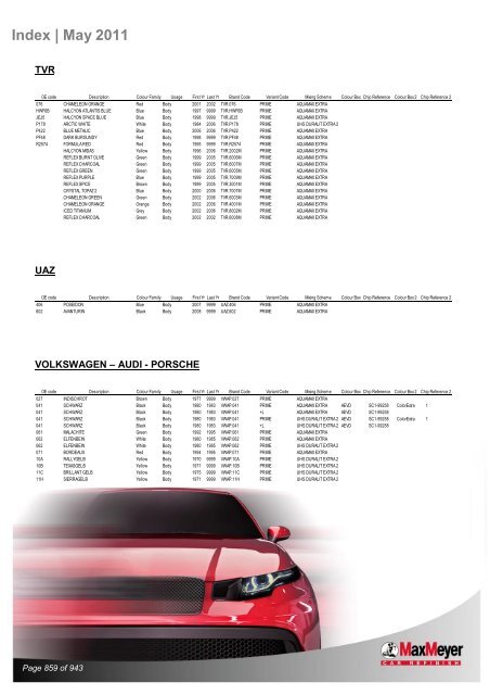 Car & Motorcycle Index Book – For Compliant Paint Lines