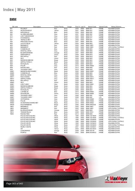 Car & Motorcycle Index Book – For Compliant Paint Lines