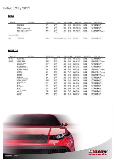 Car & Motorcycle Index Book – For Compliant Paint Lines