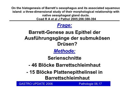 Neues aus der gastroenterologischen Pathologie