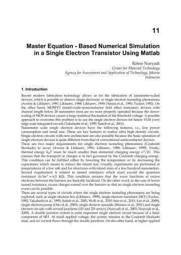 Master Equation - Based Numerical Simulation in a Single Electron ...