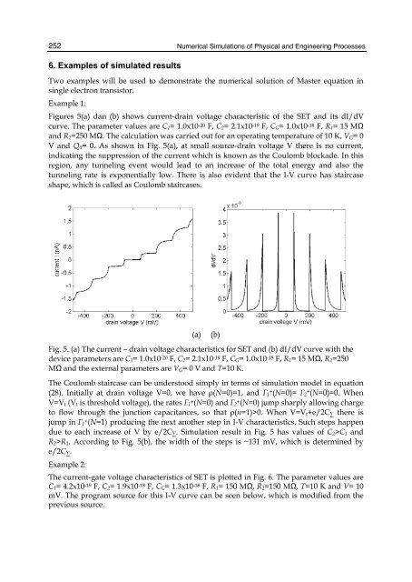 Master Equation - Based Numerical Simulation in a Single Electron ...