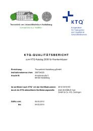 KTQ-QUALITÄTSBERICHT - Thoraxklinik Heidelberg