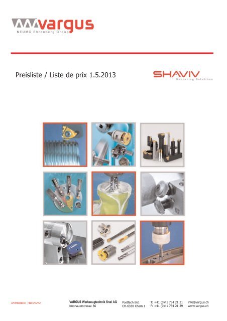 VARGUS WERKZEUGTECHNIK Shaviv Price List 010412 EP-VP für ...