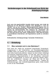 Veränderungen in der Arbeitswelt aus Sicht der Arbeitspsychologie ...