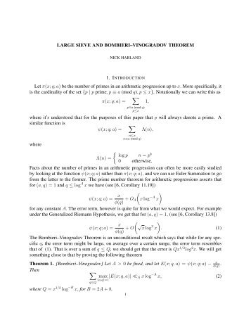 The large sieve and the Bombieri–Vinogradov theorem