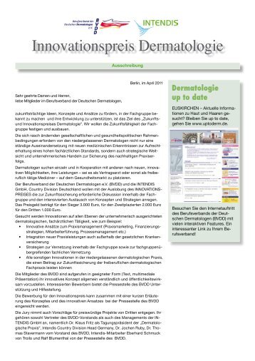 Ausschreibung: Innovationspreis Dermatologie - BVDD