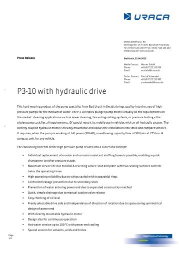 P3-10 with hydraulic drive - uraca