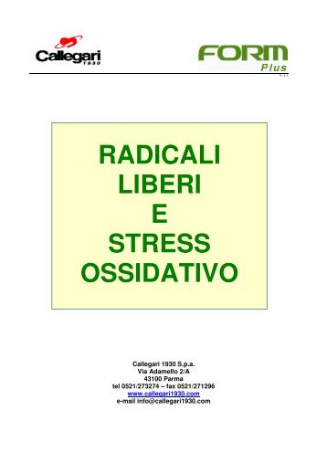 RADICALI LIBERI E STRESS OSSIDATIVO - Farmacia Pirovano