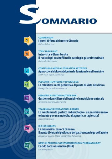 La colelitiasi in età pediatrica. Il punto di vista del clinico - SIGENP