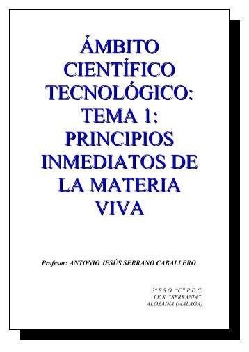 LOS PRINCIPIOS INMEDIATOS DE LA MATERIA VIVA