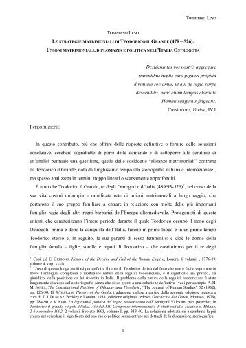 Tommaso Leso - Scuola Superiore di Studi Storici, Geografici ...