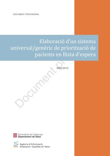 Priorització de pacients en llista d'espera - Consorci de Salut i ...