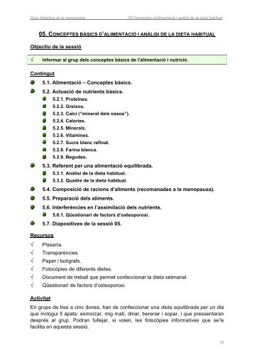 Conceptes bàsics d'alimentació i anàlisi de la ... - Infermera Virtual