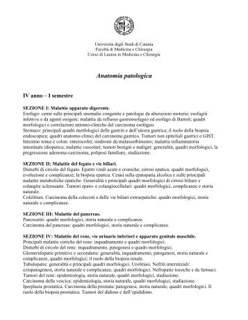 Anatomia patologica - Medicina - Università degli Studi di Catania