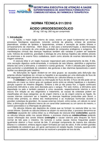 NORMA TÉCNICA 011/2010 ÁCIDO URSODESOXICÓLICO