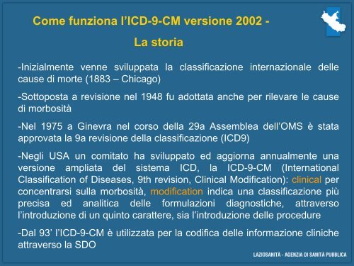 Presentazioni - Agenzia di Sanità Pubblica della Regione Lazio