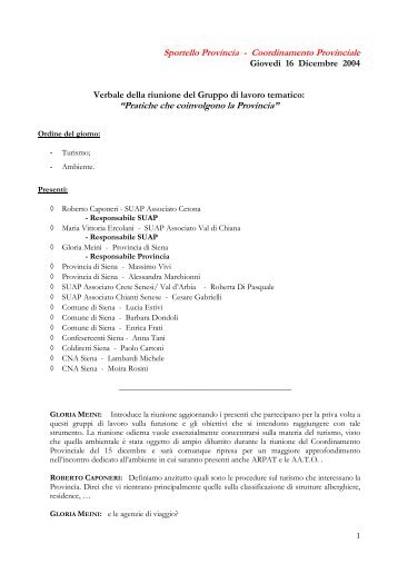 Pratiche che coinvolgono la Provincia - Provincia di Siena