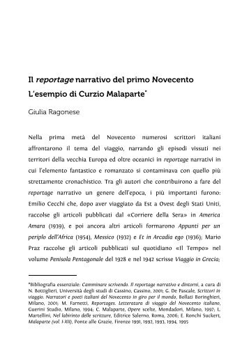 Il reportage narrativo del primo Novecento - Associazione degli ...