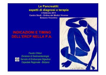 indicazioni e timing dell'ercp nella pa - Società Medico Chirurgica ...