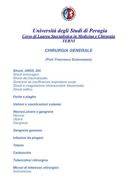 Chirurgia Generale - Università degli Studi di Perugia