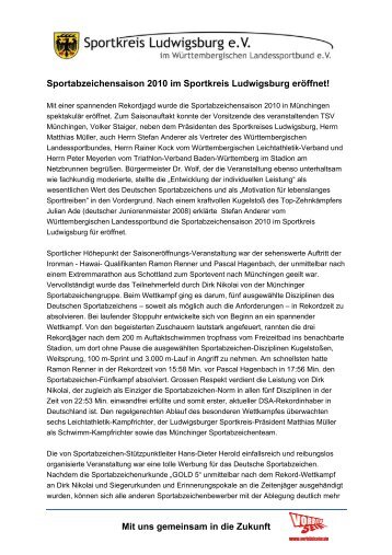 Bericht Sportkreis Ludwigsburg - TSV Münchingen