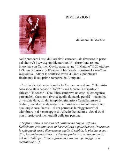 RIVELAZIONI - Gianni De Martino - sito ufficiale