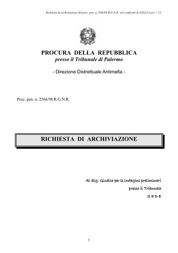DDA: Archiviazione per Gelli, Delle Chiaie, Totò Riina e altri