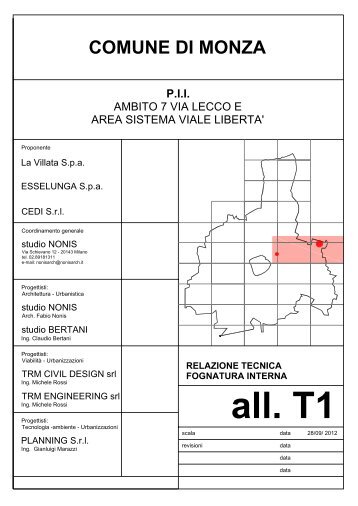 All T1: Relazione tecnica fognatura - Comune di Monza