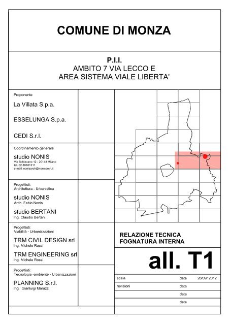 All T1: Relazione tecnica fognatura - Comune di Monza