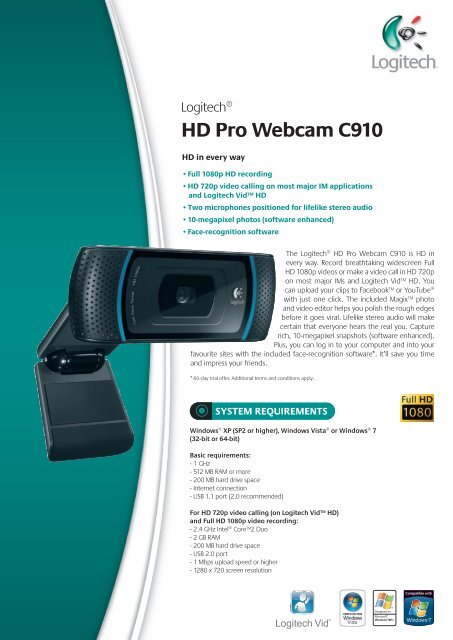 Logitech® HD Pro Webcam C910