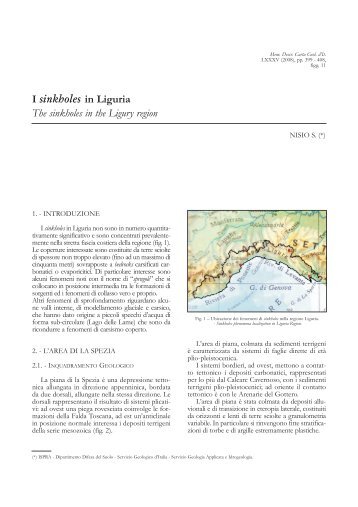 I sinkholes in Liguria - Ispra