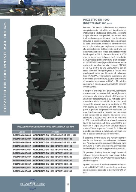 Catalogo FOGNATURE - Planiplastic Ecologia S.r.l.